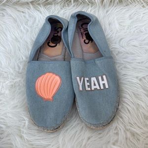 Sam Edelman Circus Size 8 Leni Shell Yeah Beach Denim Espadrille Flats Shoes